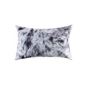 Natural Home Decor Torino Cowhide Pillow | 1-Piece | S & p black/white | 12"x20"